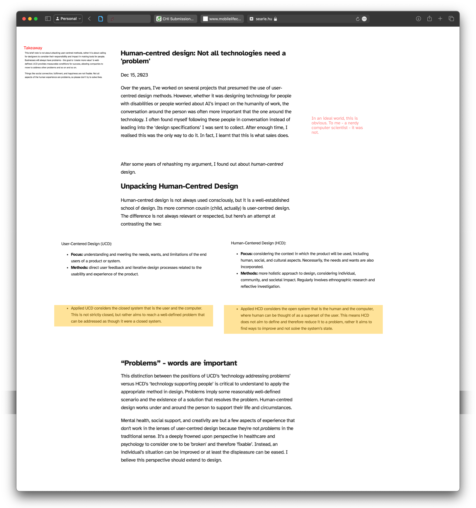 A linearly structured article with some 'spatial' effects.